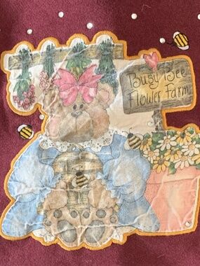 Vintage 90s The Quacker Factory  Busy Bee Flower Farm  Sweatshirt WomenXL SKU037